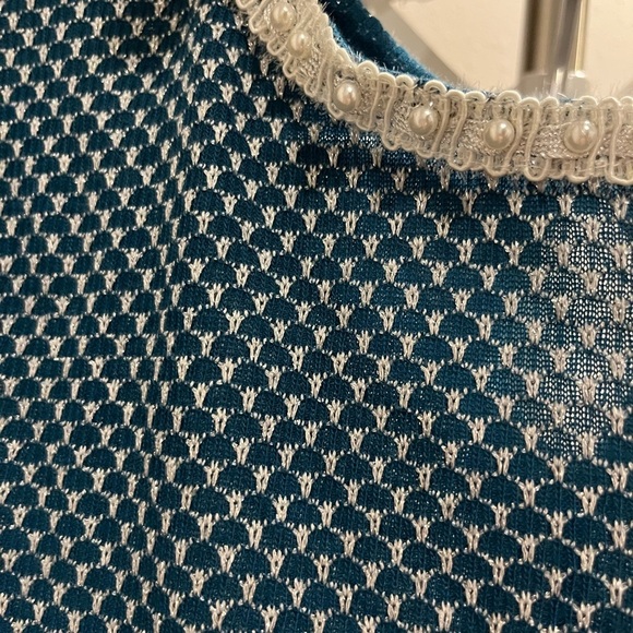 Elle Green & Silver Textured Blouse‎ NEW - Picture 5 of 15